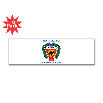 3B4M - M01 - 01 - 3rd Battalion 4th Marines with Text - Sticker (Bumper 10 pk) - Click Image to Close